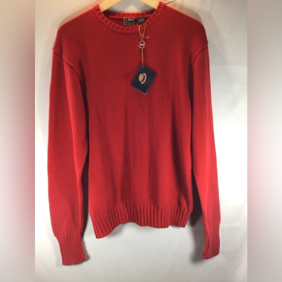 T.Harris London 100% cotton long sleeves crew neck red sweater size medium - Picture 1 of 10